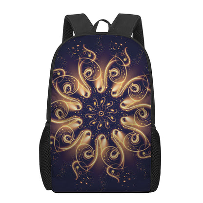Light Fractal Print 17 Inch Backpack