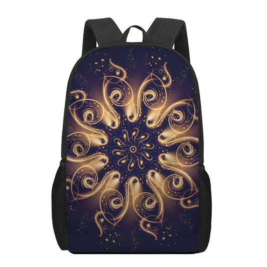Light Fractal Print 17 Inch Backpack