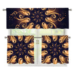 Light Fractal Print 3 Piece Kitchen Curtains
