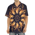 Light Fractal Print Aloha Shirt