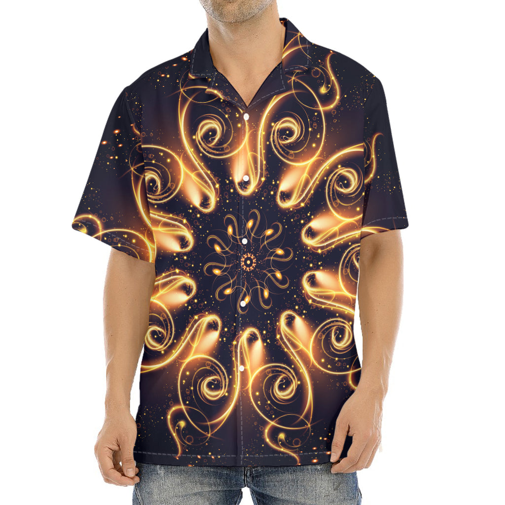 Light Fractal Print Aloha Shirt