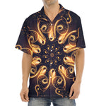 Light Fractal Print Aloha Shirt