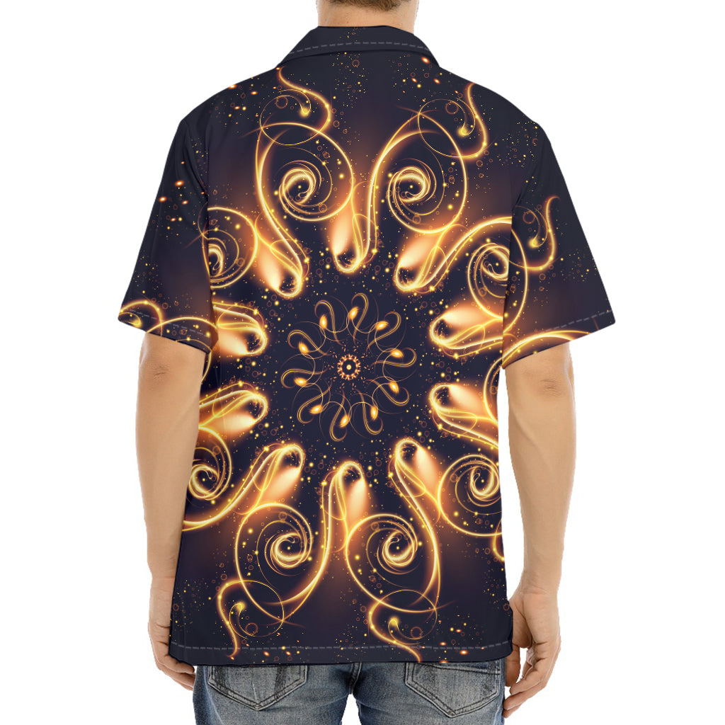Light Fractal Print Aloha Shirt
