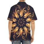 Light Fractal Print Aloha Shirt