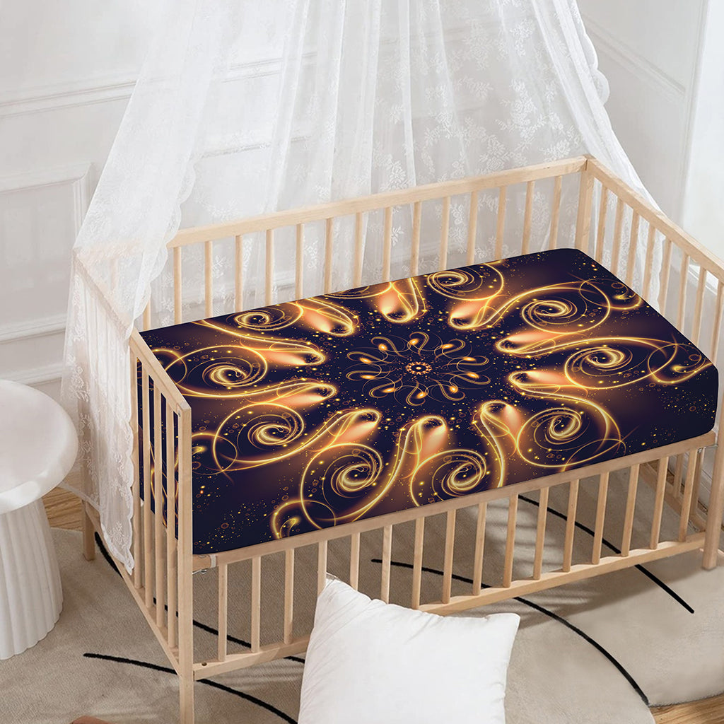 Light Fractal Print Baby Crib Sheet