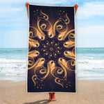 Light Fractal Print Beach Towel