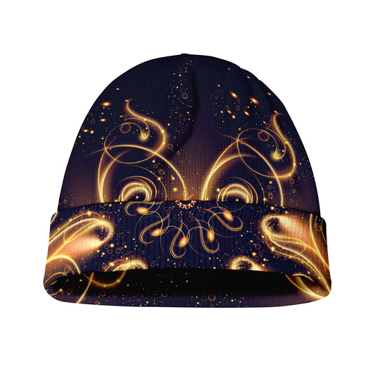 Light Fractal Print Beanie