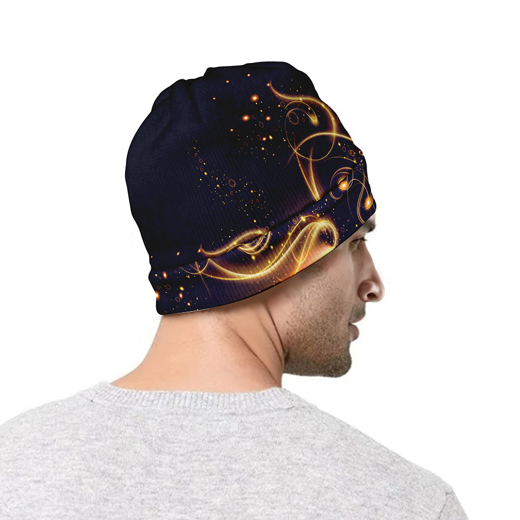 Light Fractal Print Beanie