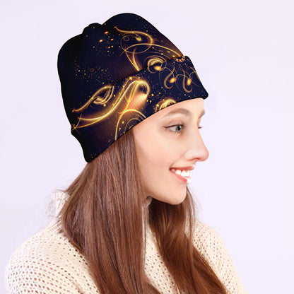 Light Fractal Print Beanie