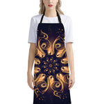 Light Fractal Print Bib Apron With Pocket