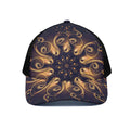 Light Fractal Print Black Mesh Trucker Hat