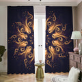 Light Fractal Print Dimout Pencil Pleat Curtains