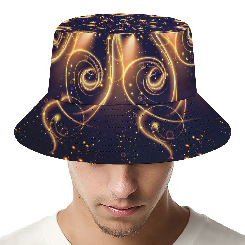 Light Fractal Print Bucket Hat