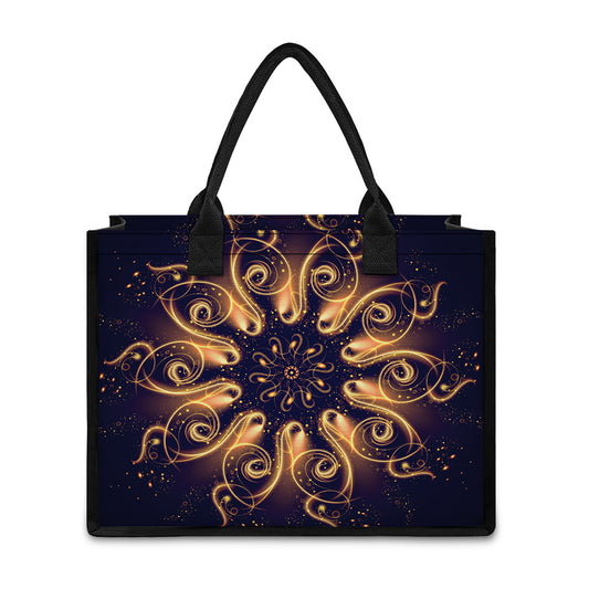Light Fractal Print Canvas Tote Bag