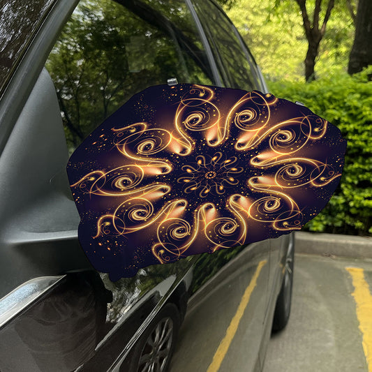 Light Fractal Print Car Side Mirror Covers
