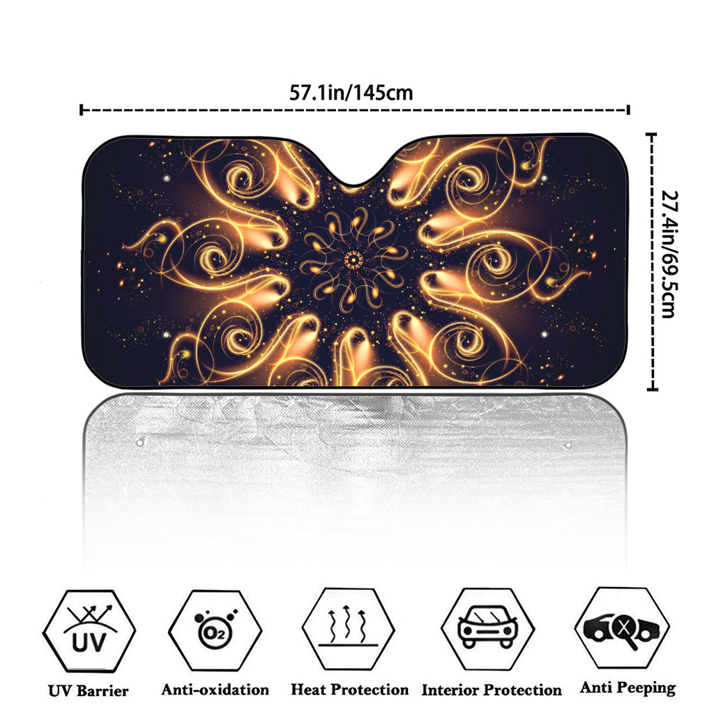 Light Fractal Print Car Windshield Sun Shade