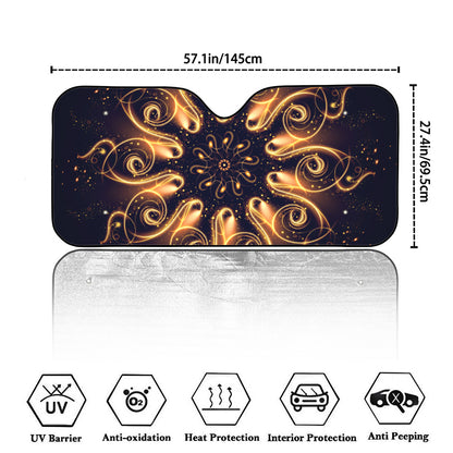 Light Fractal Print Car Windshield Sun Shade
