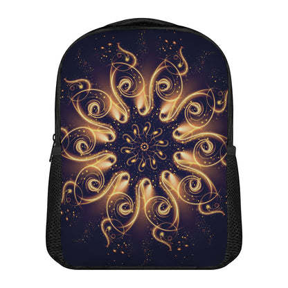 Light Fractal Print Casual Backpack