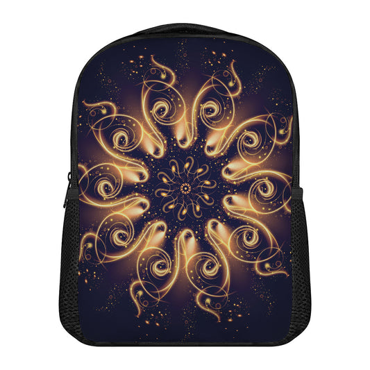 Light Fractal Print Casual Backpack