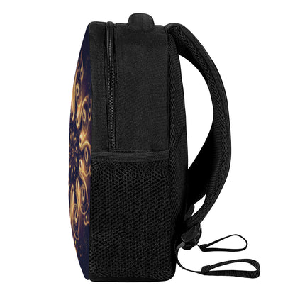 Light Fractal Print Casual Backpack