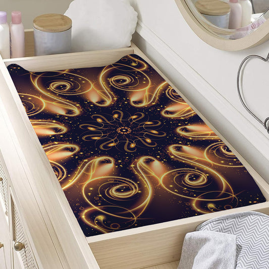 Light Fractal Print Changing Pad Cover