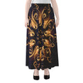 Light Fractal Print Chiffon Maxi Skirt