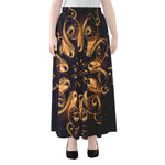 Light Fractal Print Chiffon Maxi Skirt