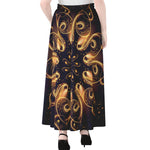 Light Fractal Print Chiffon Maxi Skirt