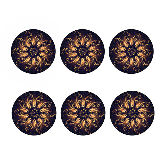Light Fractal Print Coaster Set