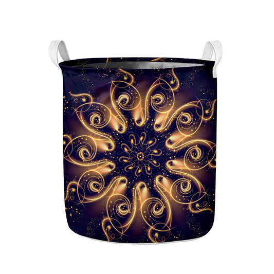Light Fractal Print Collapsible Laundry Basket
