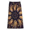 Light Fractal Print Cotton Front Slit Maxi Skirt