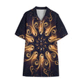 Light Fractal Print Cotton Hawaiian Shirt