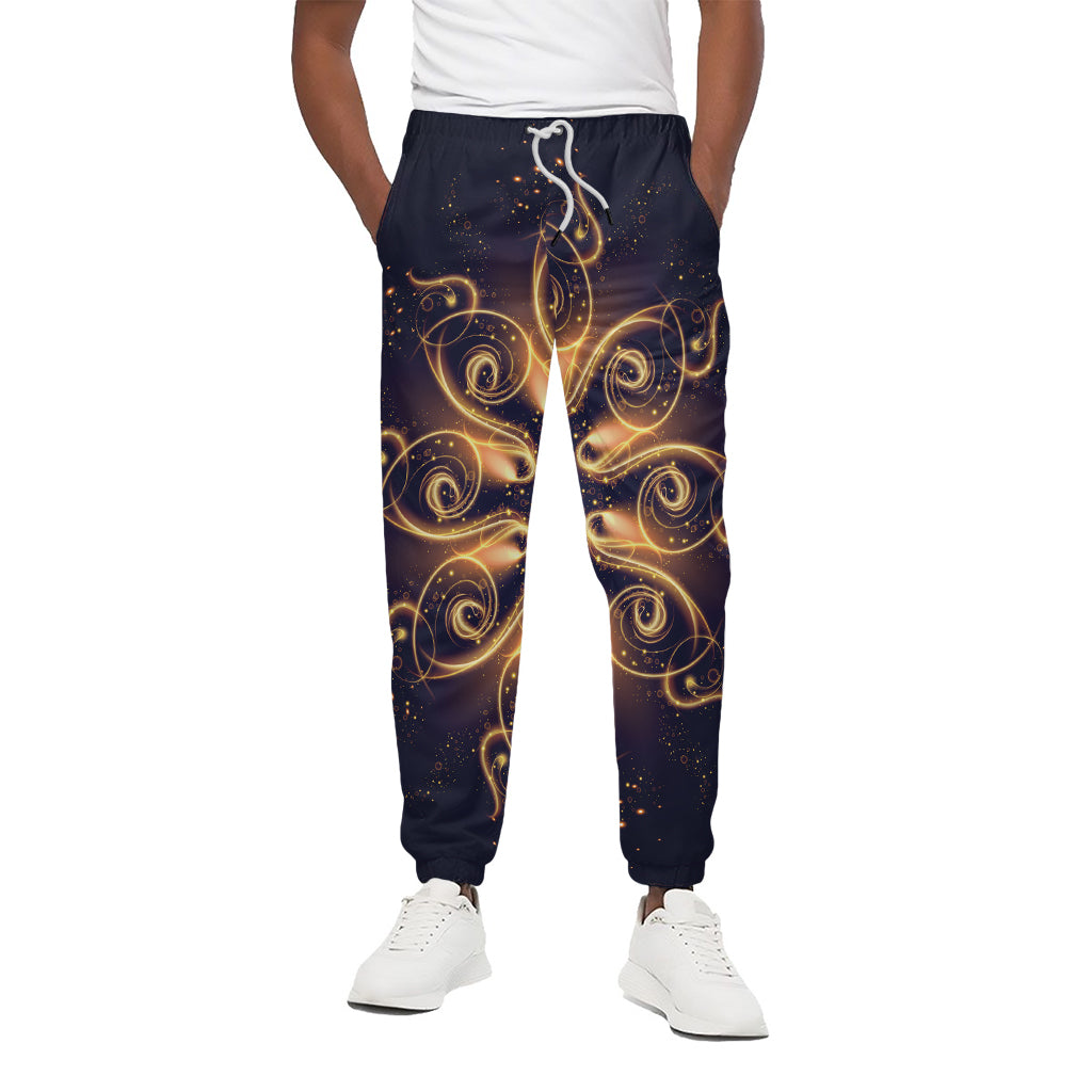 Light Fractal Print Cotton Pants