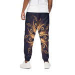 Light Fractal Print Cotton Pants