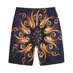 Light Fractal Print Cotton Shorts