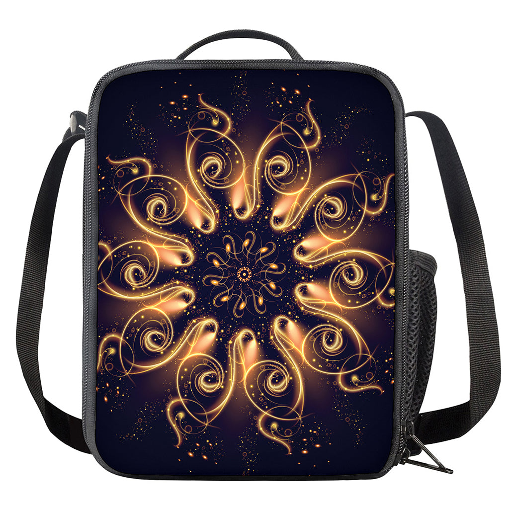 Light Fractal Print Crossbody Lunch Bag