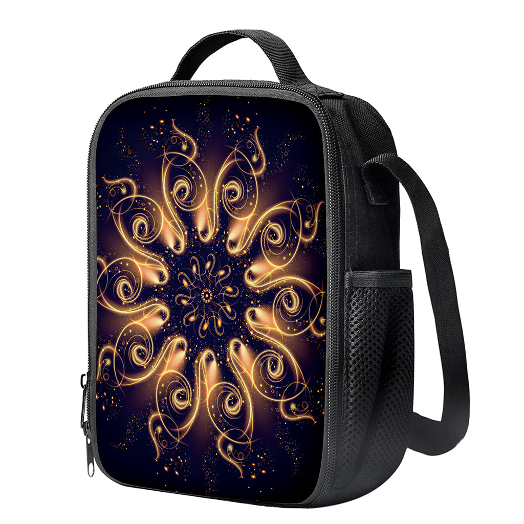 Light Fractal Print Crossbody Lunch Bag