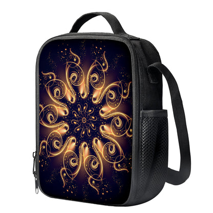 Light Fractal Print Crossbody Lunch Bag