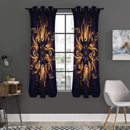 Light Fractal Print Curtain
