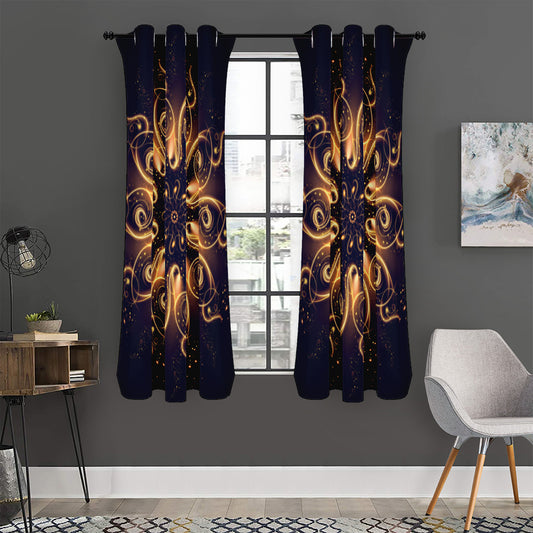 Light Fractal Print Curtain
