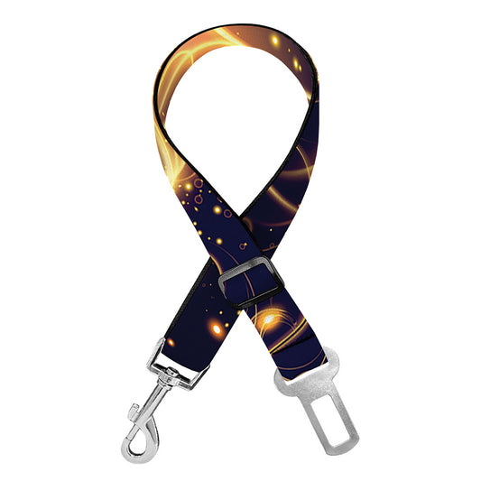 Light Fractal Print Dog Seat Belt