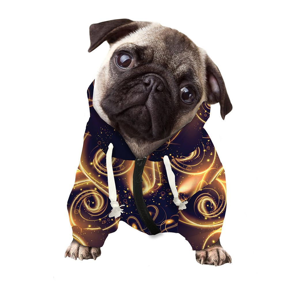 Light Fractal Print Dog Zip Up Hoodie
