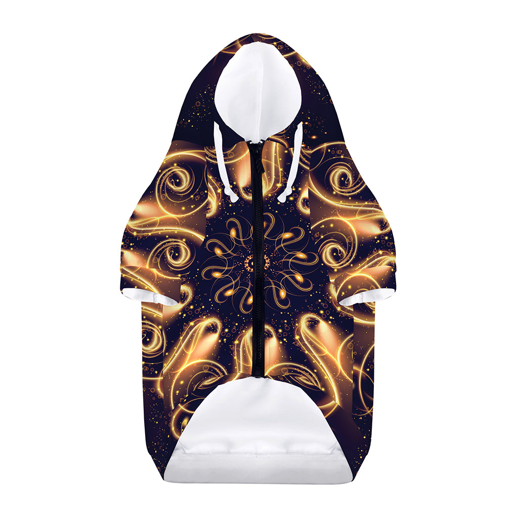 Light Fractal Print Dog Zip Up Hoodie