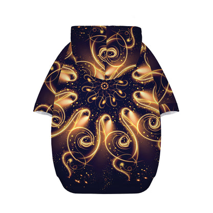 Light Fractal Print Dog Zip Up Hoodie