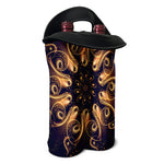 Light Fractal Print Double Neoprene Wine Tote