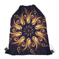 Light Fractal Print Drawstring Bag