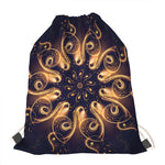 Light Fractal Print Drawstring Bag