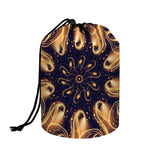 Light Fractal Print Drawstring Makeup Bag
