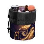 Light Fractal Print Drawstring Makeup Bag