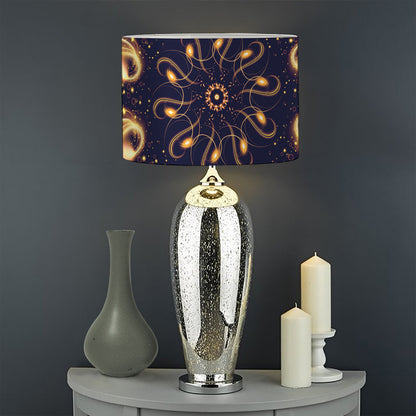 Light Fractal Print Drum Lamp Shade
